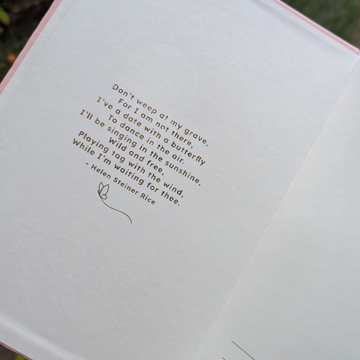 Now She Flies With Butterflies Grief Notebook - NBK - 014 - BLU - The Self - care Journal co