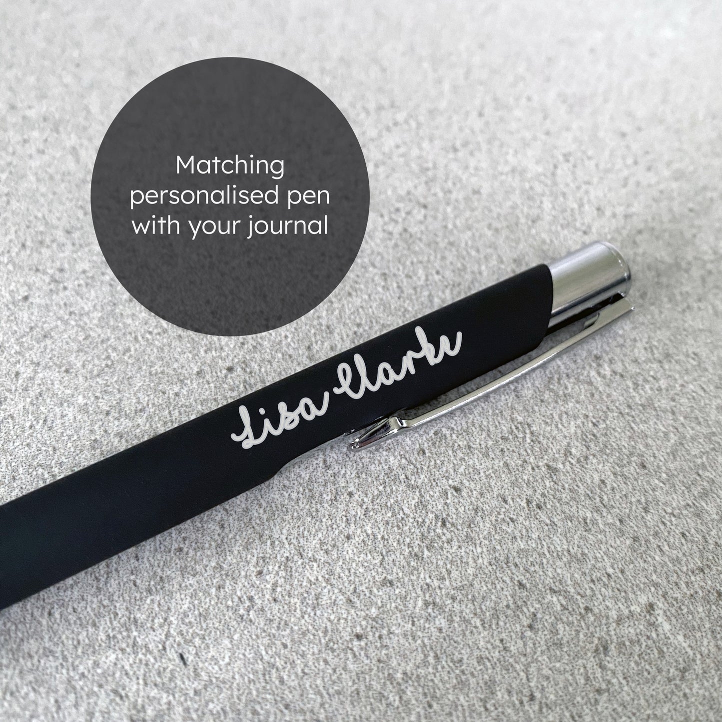 Custom Faux Leather Notebook With Matching Engraved Pen