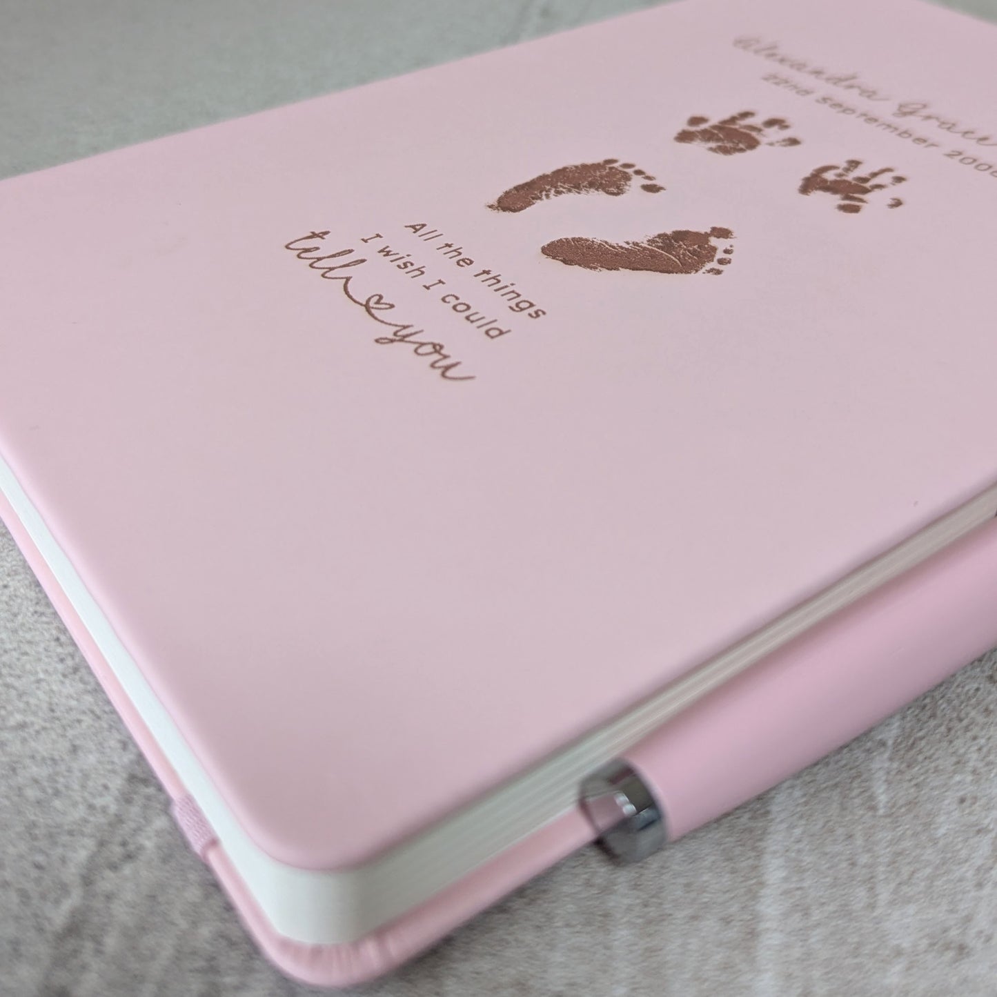 Engraved Baby Loss Memorial Journal For Grief With Pen