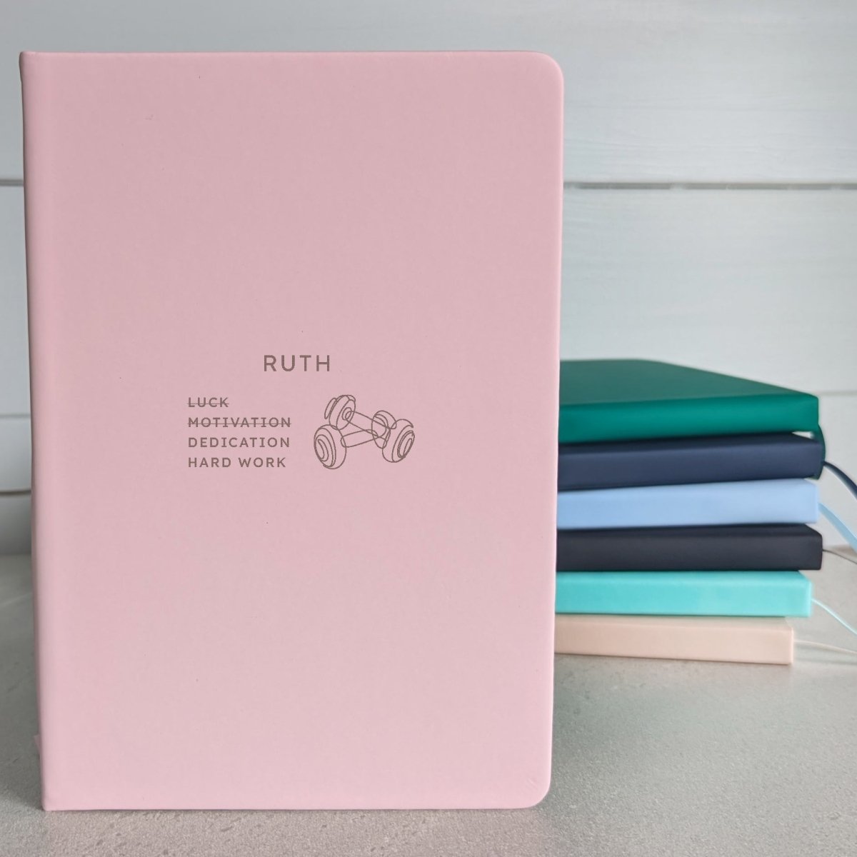 Personalised Sports Challenge Journal - Blue-Green-Dark navy blue-Pink-Black