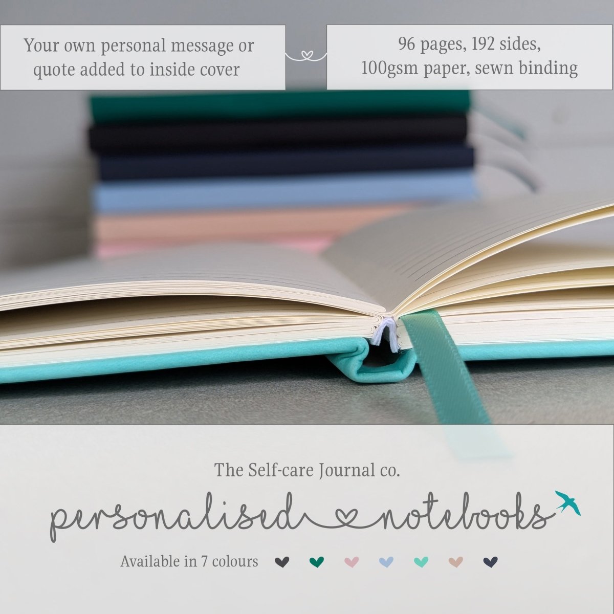 Job Promotion Personalised Notebook and Pen - NBK - 025 - BLU - The Self - care Journal co