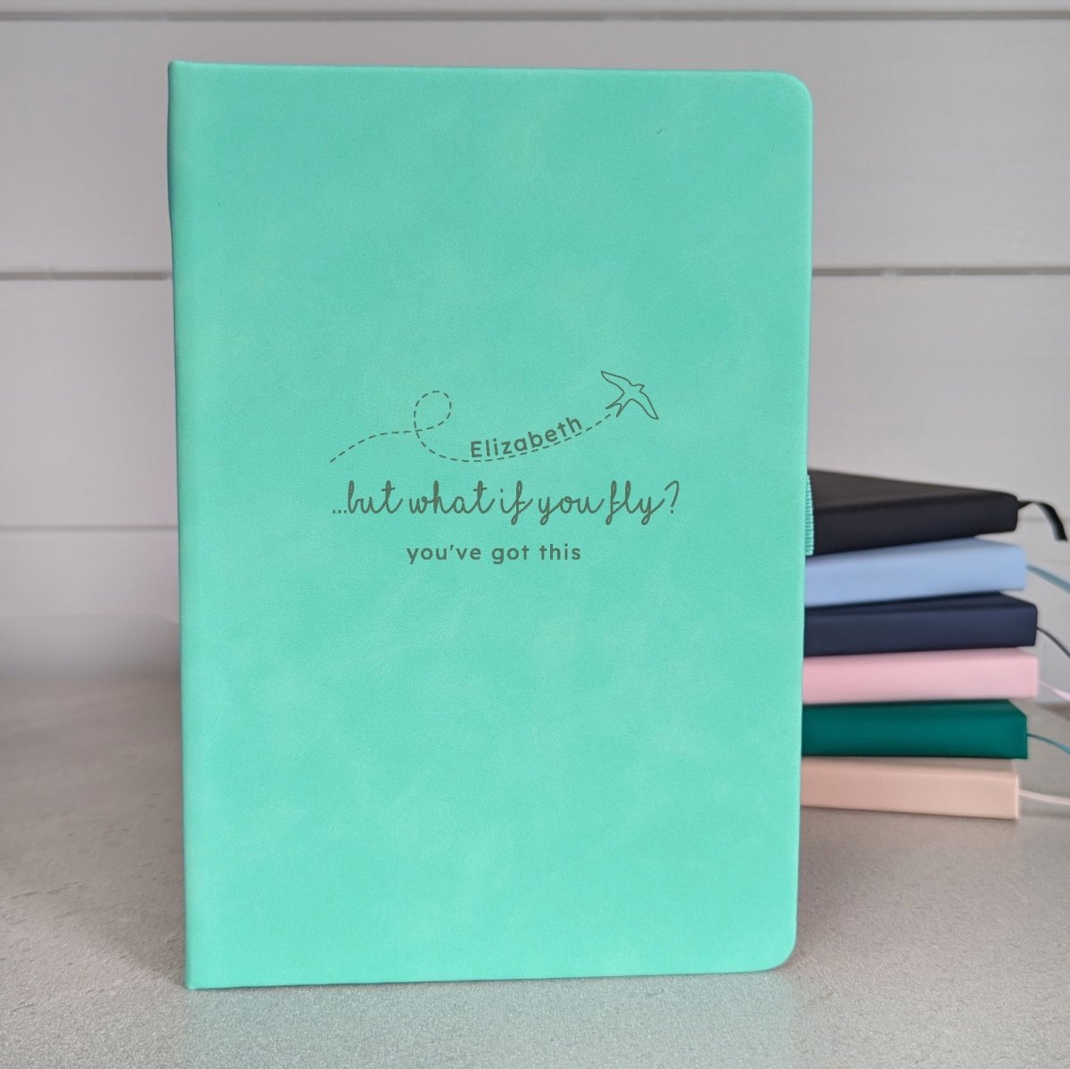 Personalised Luxury Notebook Journal - Pink-Black-Turquoise-Dark navy blue-Blue