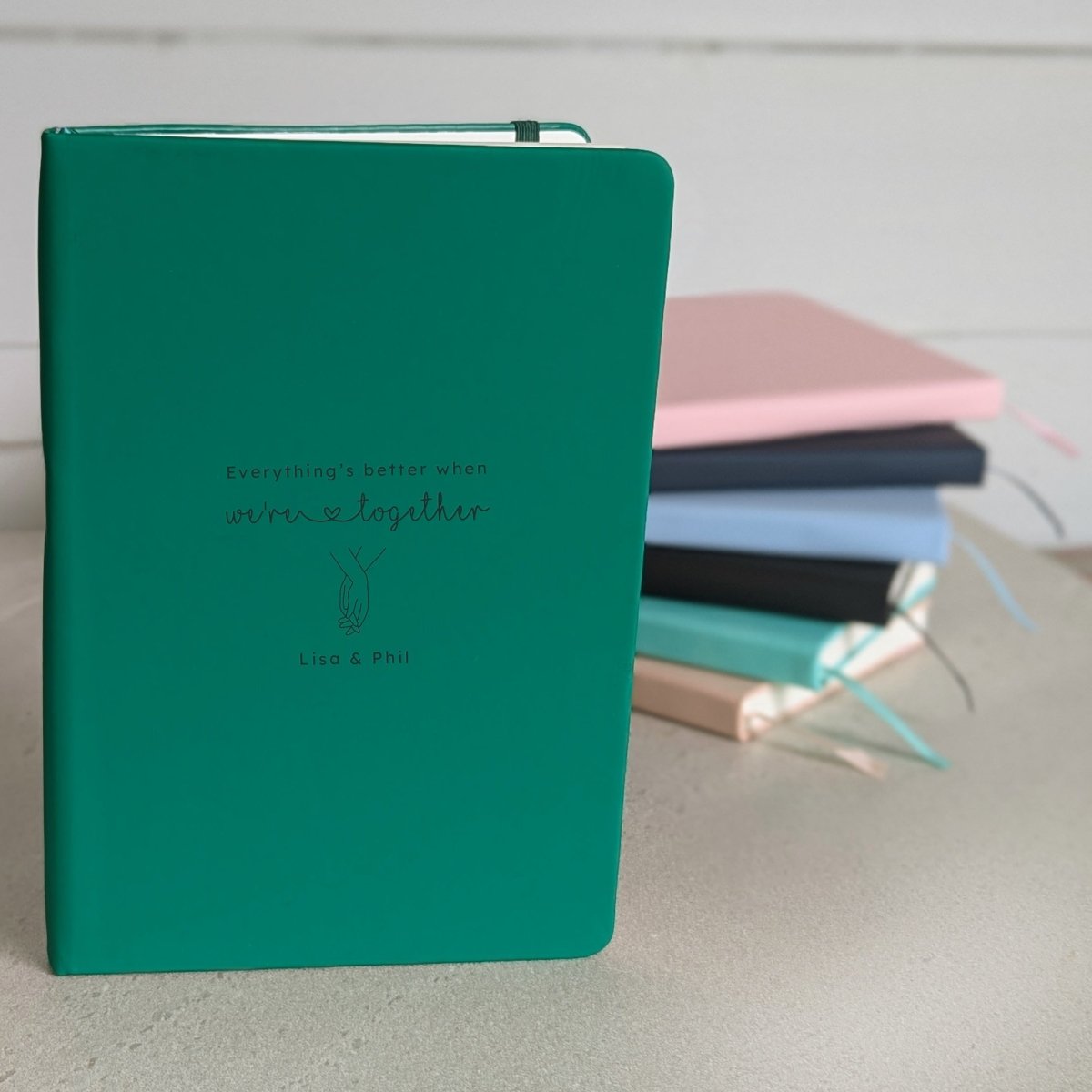 Personalised Couple's Gift Journal - NBK - 020 - GRE - The Self - care Journal co