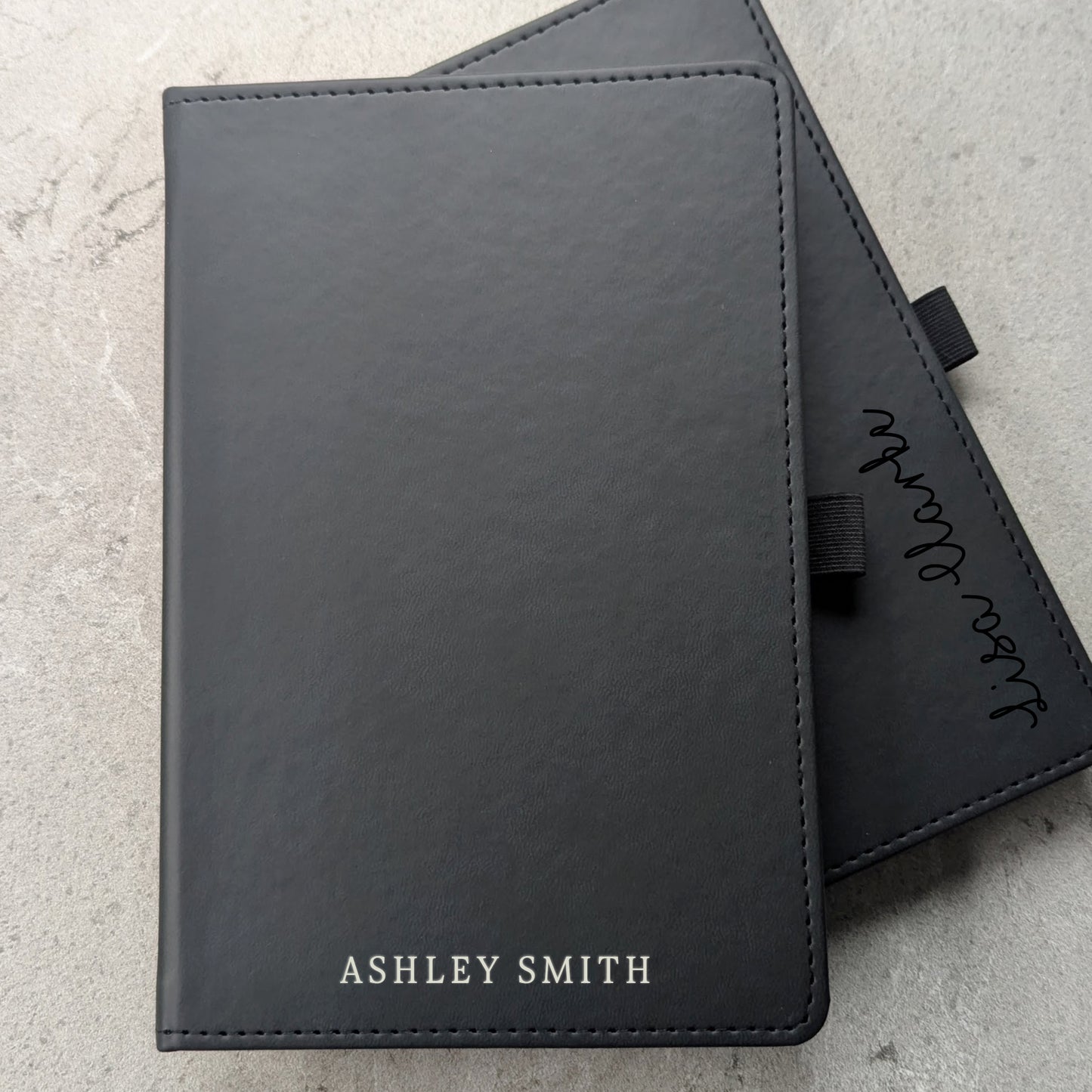 Custom Faux Leather Notebook With Matching Engraved Pen