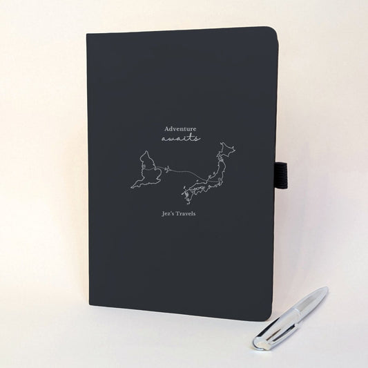 Custom From - To Travel Journal with Pen