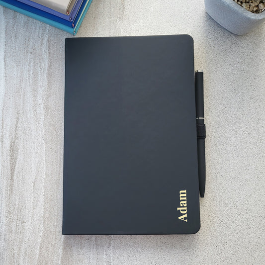 Personalised Name Notebook With Matching Pen