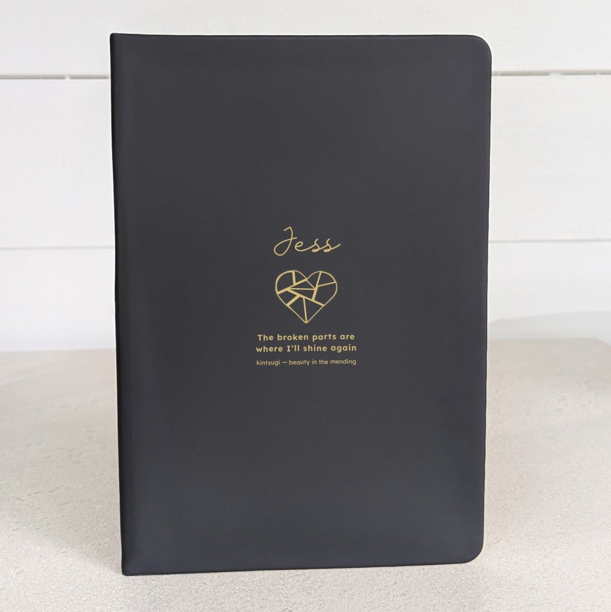Personalised Divorce Journal - Kintsugi Design - NBK-031-BLK - The Self - care Journal co