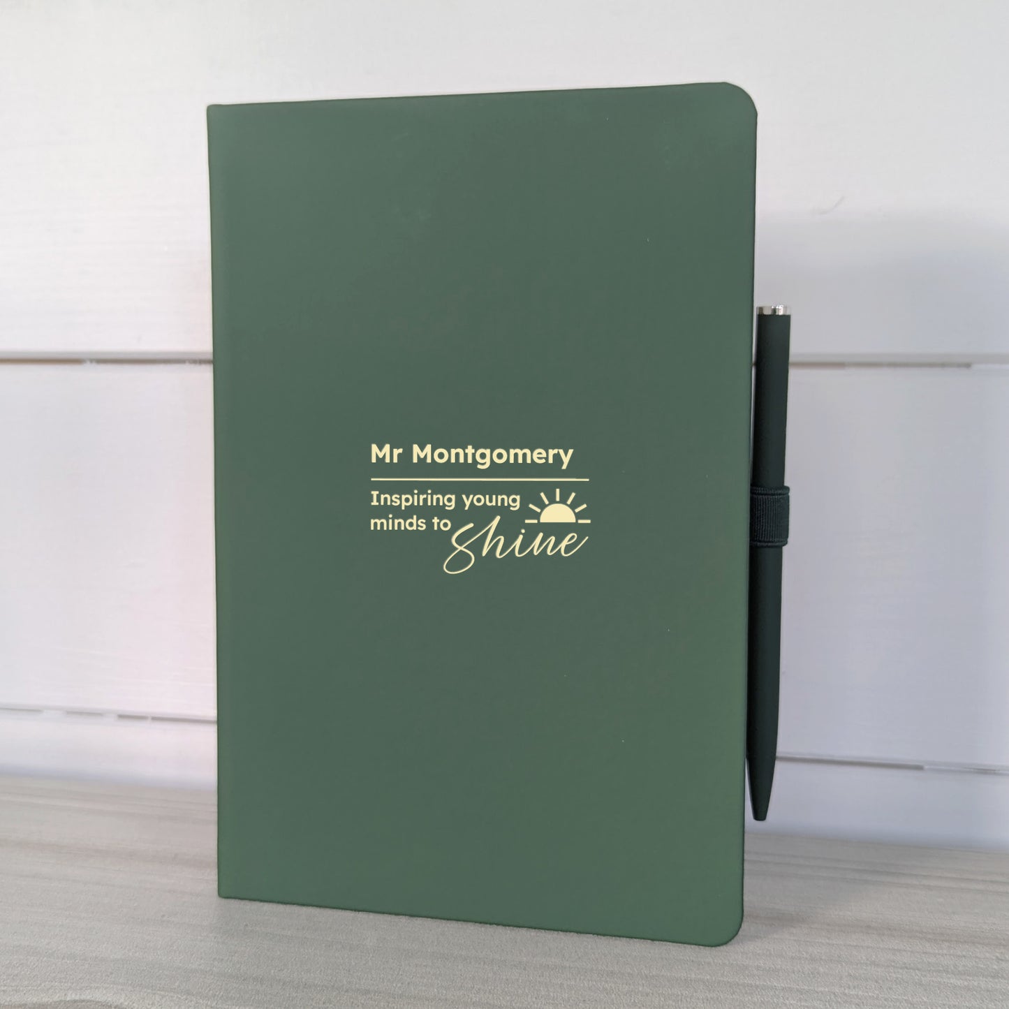 Personalised Teacher or Student Teacher Notebook With Matching Pen