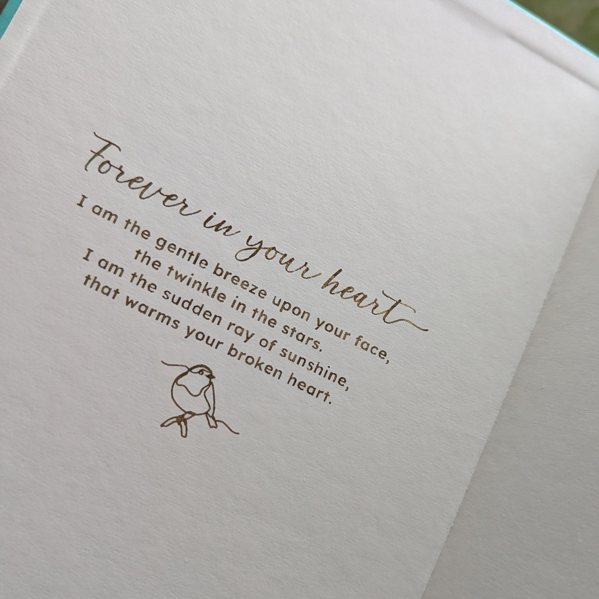 Robins Appear Grief Notebook with Matching Pen -  Blue-Black-Green-Dark navy blue-Blush 
