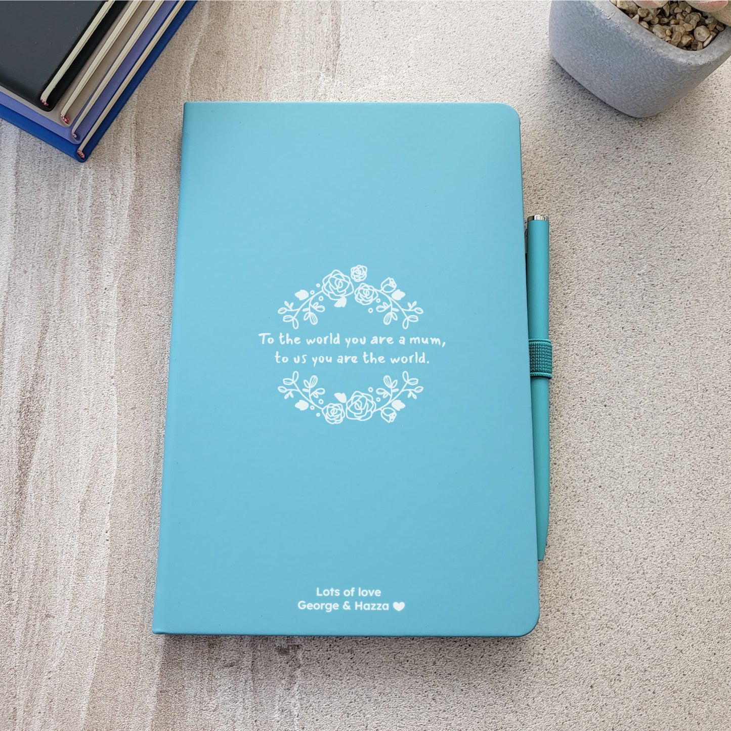 Mothers Day Gift, Personalised Notebook With Matching Pen