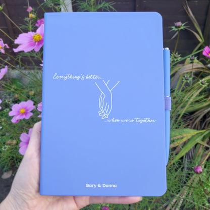 Personalised Couple's Notebook With Matching Pen