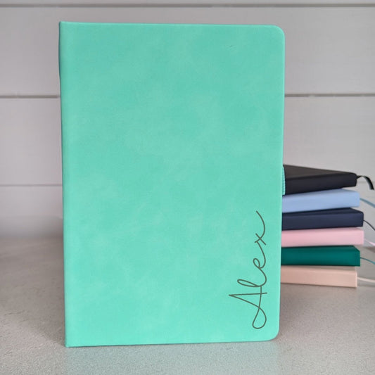 Personalised Name Notebook - Cursive Font - NBK - 009 - TUR - The Self - care Journal co