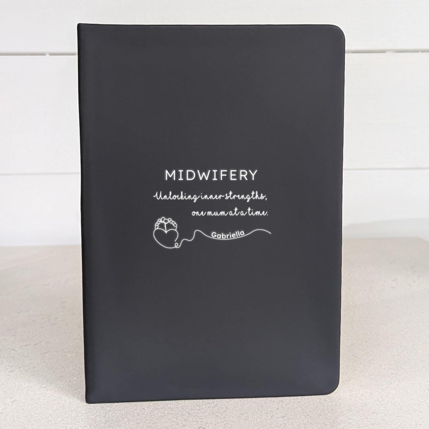 Personalised Midwife Notebook With Pen -  Dark navy blue-Blush-Blue-Pink-Black 