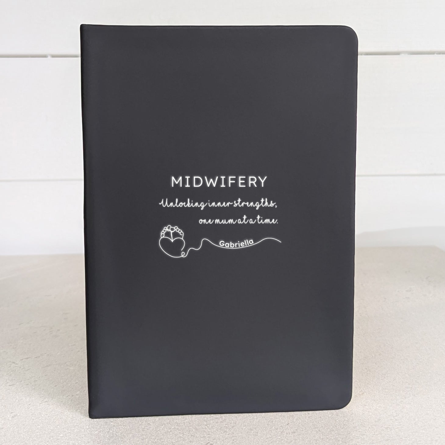 Personalised Midwife Notebook With Pen -  Dark navy blue-Blush-Blue-Pink-Black 