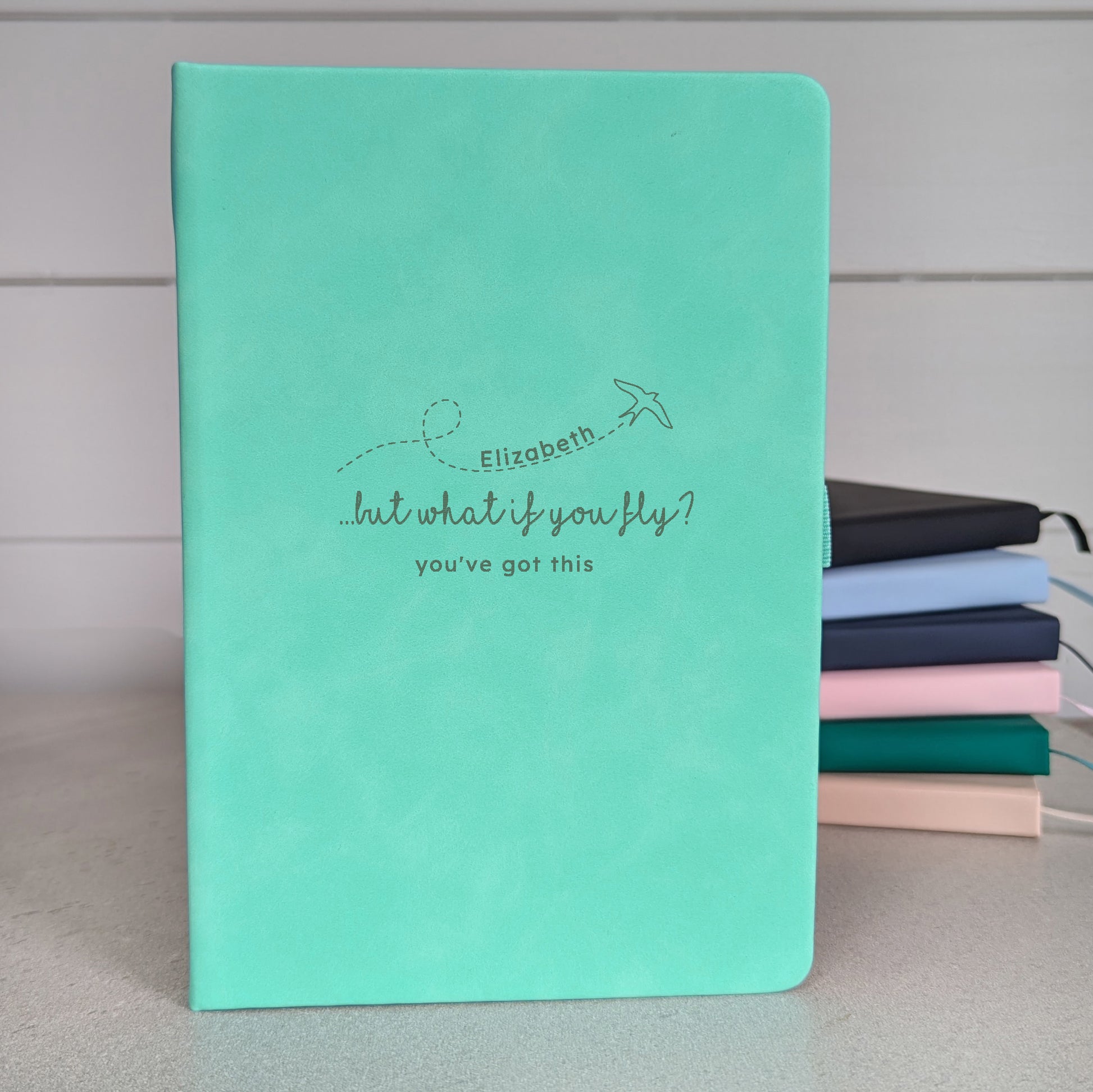 Personalised Luxury Notebook Journal -  Pink-Black-Turquoise-Dark navy blue-Blue 