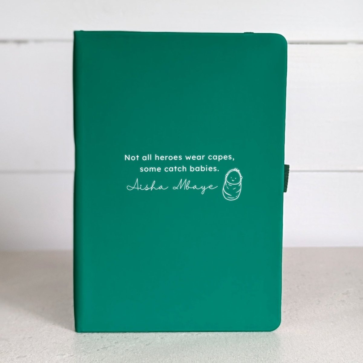 Personalised Midwife Notebook With Pen - NBK-004-GRE - The Self - care Journal co