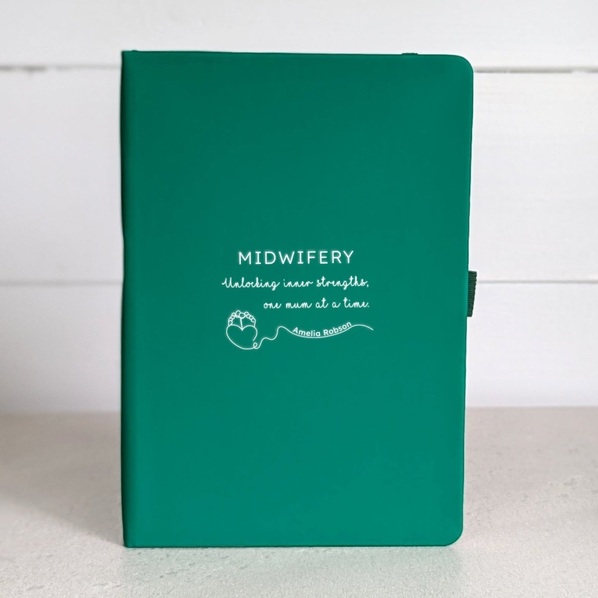 Personalised Midwife Notebook With Pen - NBK - 004 - GRE - The Self - care Journal co