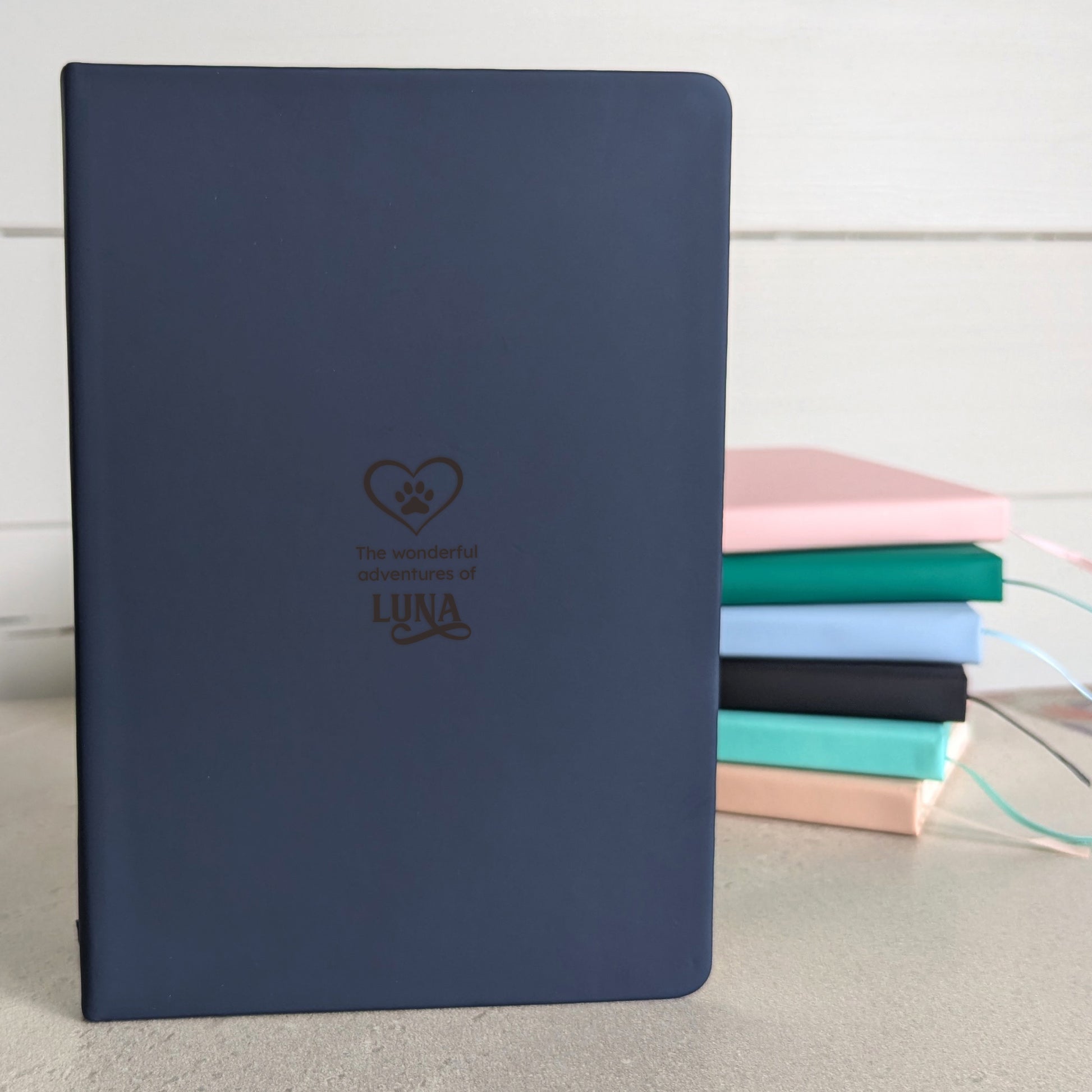 Personalised Pet Loss Journal -  Black-Green-Blush-Dark navy blue-Turquoise 