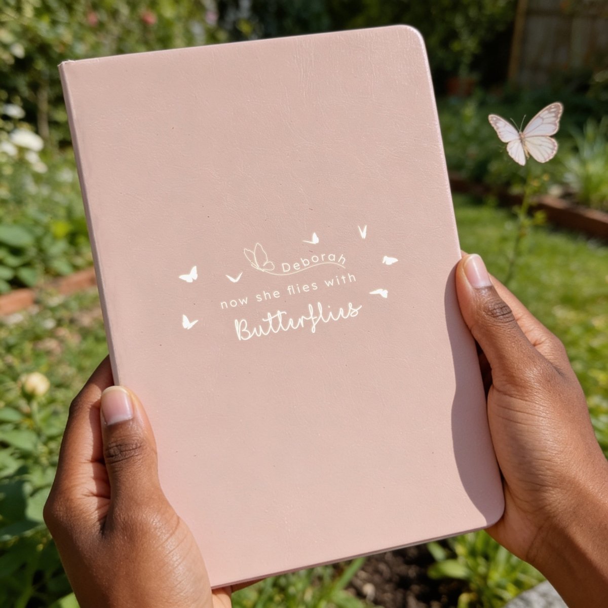 Now She Flies With Butterflies Grief Notebook - NBK-014-GRE - The Self - care Journal co