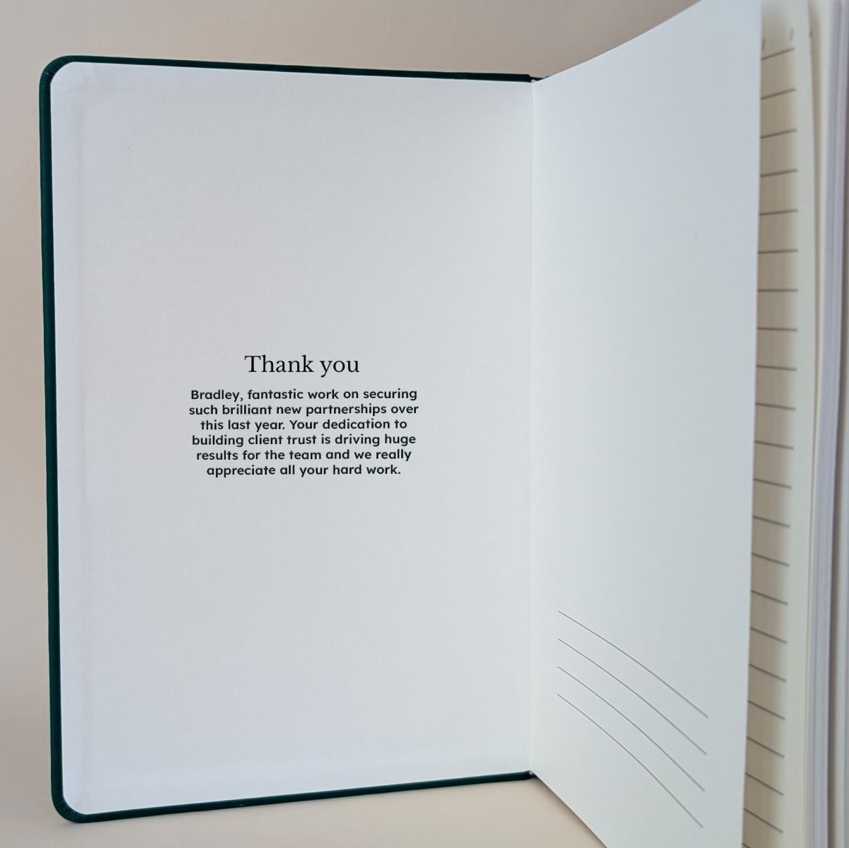 Personalised Staff Appreciation Journal with Pen