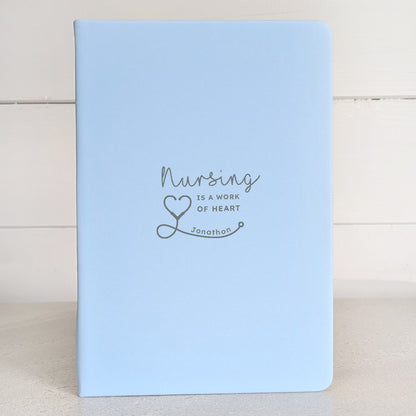 Personalised Nurse Notebook Gift -  Blue-Green-Dark navy blue-Turquoise-Black 