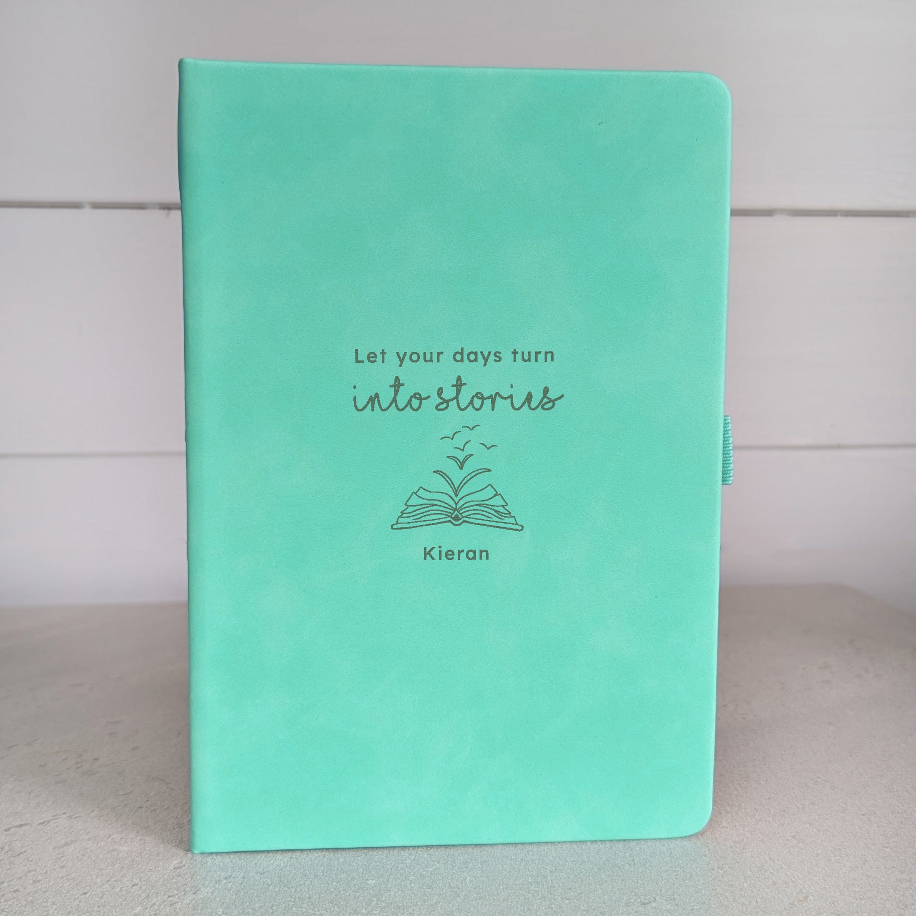 Personalised New Life Chapter Journal -  Blush-Dark navy blue-Pink-Green-Turquoise 