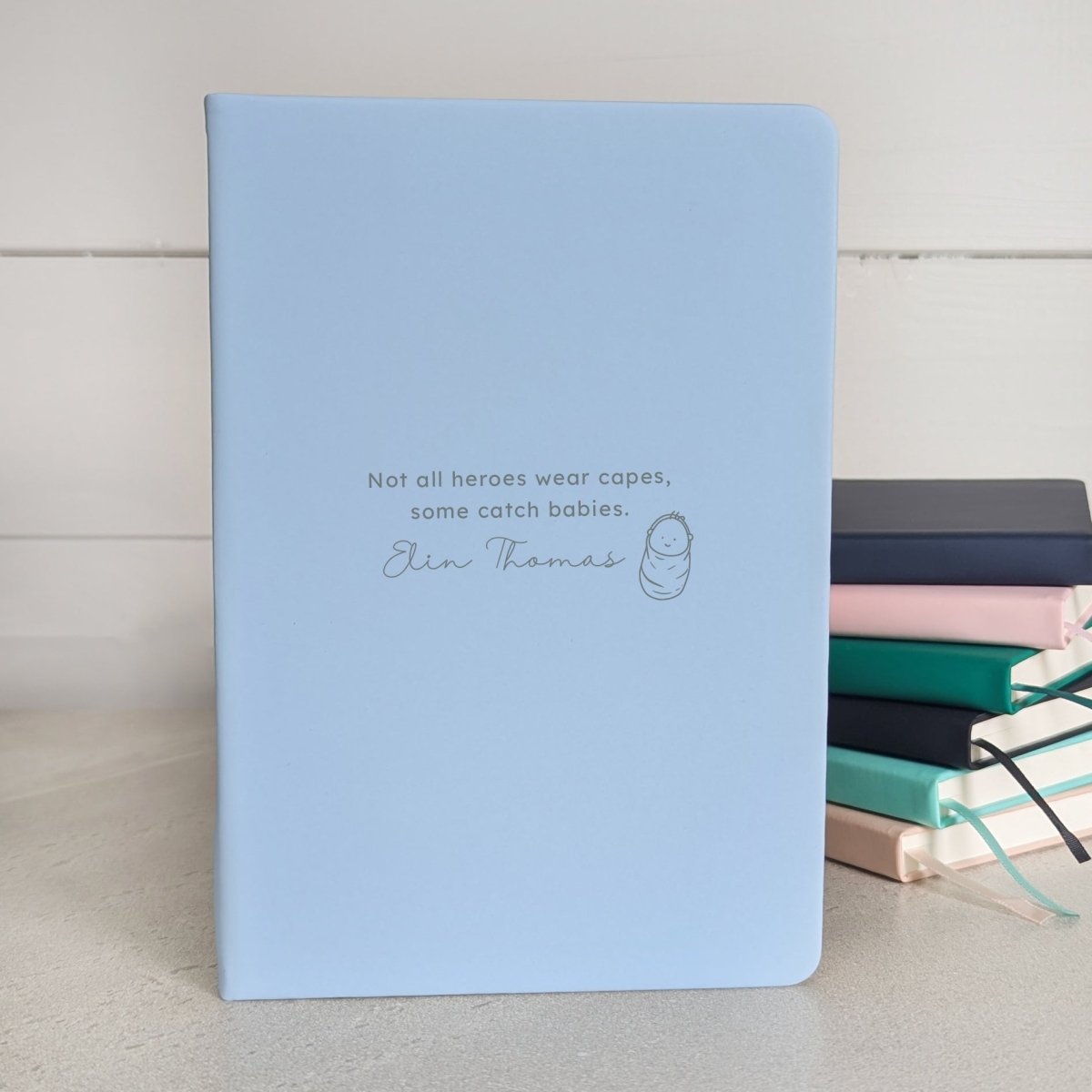 Personalised Midwife Notebook With Pen - NBK-004-BLU - The Self - care Journal co