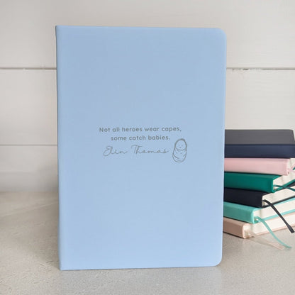Personalised Midwife Notebook With Pen - NBK-004-BLU - The Self - care Journal co
