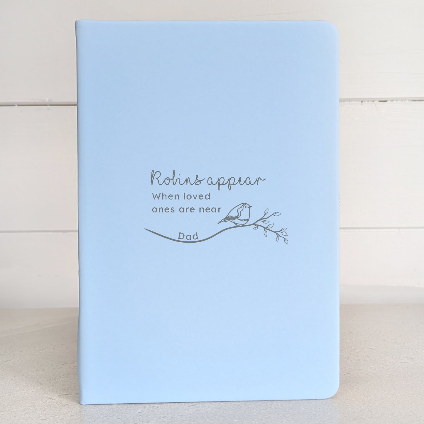 Robins Appear Grief Notebook with Matching Pen -  Blue-Black-Green-Dark navy blue-Blush 